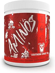 5% Código de nutrición Aminos rojos BCAA &amp; EAA Post Workout Recovery Powder ← Complejo de Aminoácidos Esenciales de Espectro completo para Hombres &amp; Mujeres (Té Dulce Sur)