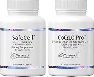 Tesseract Medical Research Master Antioxidant and Vitality Bundle, Glutathione Supplement for Neurological Support and Muscle Health, Hypoallergenic Formula