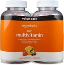 Fundamentos Gummies multivitamina para niños, cereza, fresa &amp; naranja, 380 Cuenta (2 Packs de 190) (2 por servidumbre) (antes Solimo)