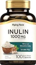 Piping Rock Organic Inulin Capsules 1000 mg | 100 Count | Low Glycemic Index | Soluble Fiber Supplement | Non-GMO, Gluten Free