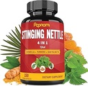 Extracto de Nettle Sting Capsules - 4in1 Combinado con Boswellia, Turmeric & Saw Palmetto - 150 Cuentas para 5 meses - Soportes Conjunto, Manejo del Cuerpo, Esquí, Pelo &amp; Inmunidad