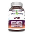 Amazing Formulas MSM (Methylsulfonylmethane) Supplement | 2000 Mg Per Serving | Capsules | Non-GMO | Gluten Free | Made in USA (120 Count | Pack of 1)