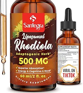 57.000 MG Liposomal Active Rhodiola Rosea Supplement, Rhodiola Root Extract, Liquid for High Absorption, Rhodiola Rosea Root Extract Tintura para Energía, Estrés, Mood, Vegan, 60 ml