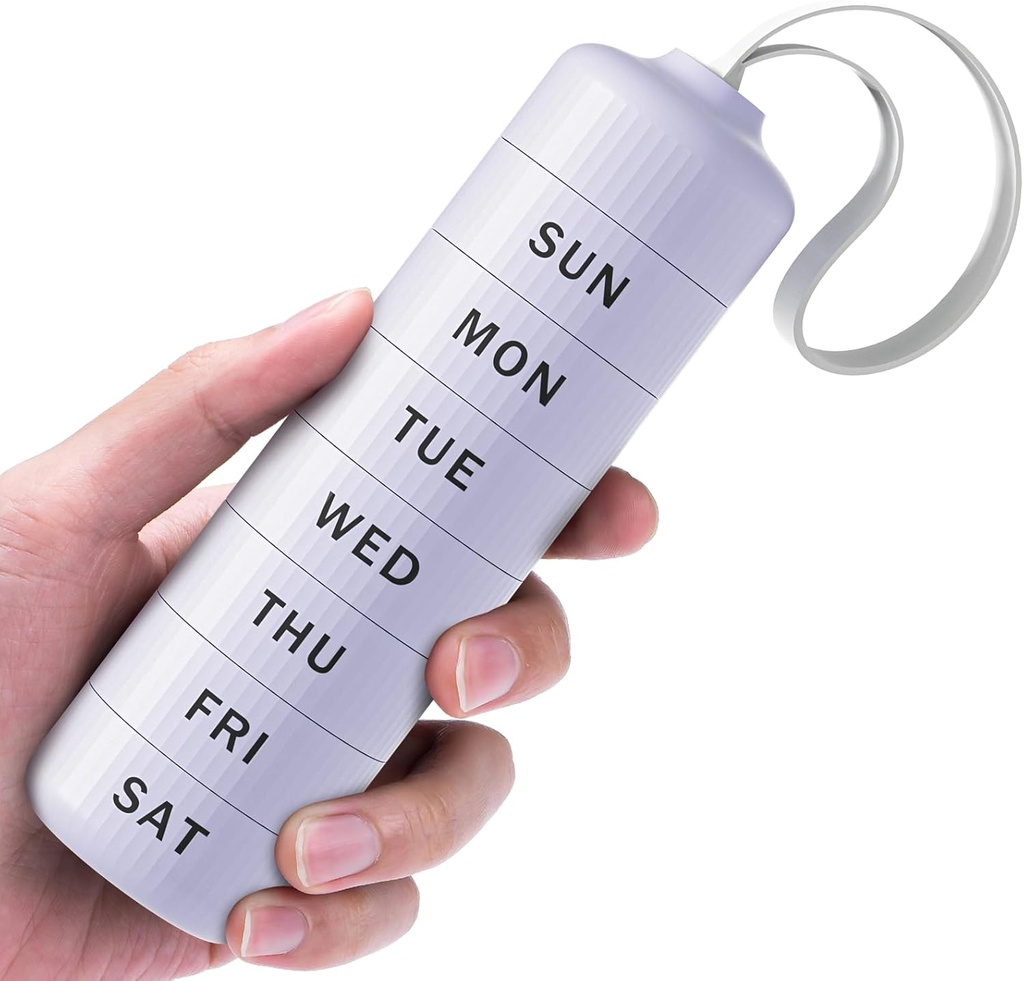 Organizador de píldoras de 7 días, caja de carga de viaje con diseño de apertura sin esfuerzo, Zoksi Organizador de medicina semanal BPA con gran contenedor, caja impermeable para vitamina, aceite de pescado, suplemento