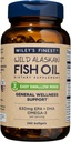 Wiley's Finest Wild Alaskan Fish Oil Easy Swallow Minis - Omega-3 Fish Oil Supplement for Adults and Kids - Double-Strength 630mg EPA y DHA Natural Supplement - 240 Mini Softgels (120 Servings)