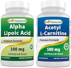 Best Naturals Alpha Lipoic Acid 300 mg & Acetyl L-Carnitine 500 Mg