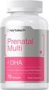 Multivitamina prenatal de las mujeres de Horbäach con DHA, Hierro y Ácido Fólico Silencio 70 Softgels ← No Gluten