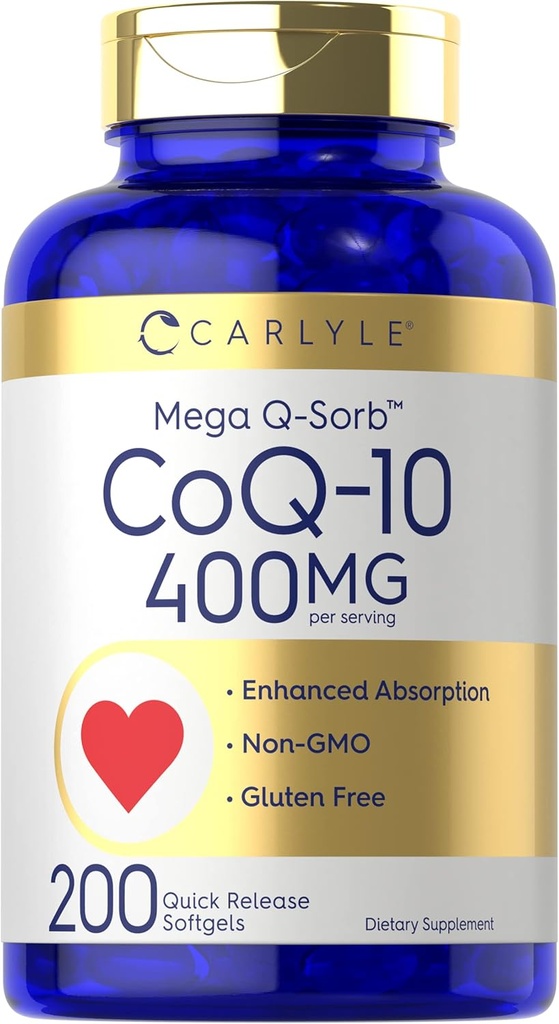 Carlyle Coq10 400mg Softgels Silencio 200 Conde ← No GMO y Gluten Suplemento gratuito TEN High Absorption