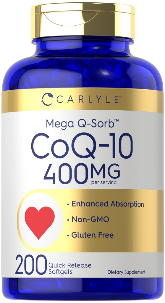 Carlyle Coq10 400mg Softgels Silencio 200 Conde ← No GMO y Gluten Suplemento gratuito TEN High Absorption