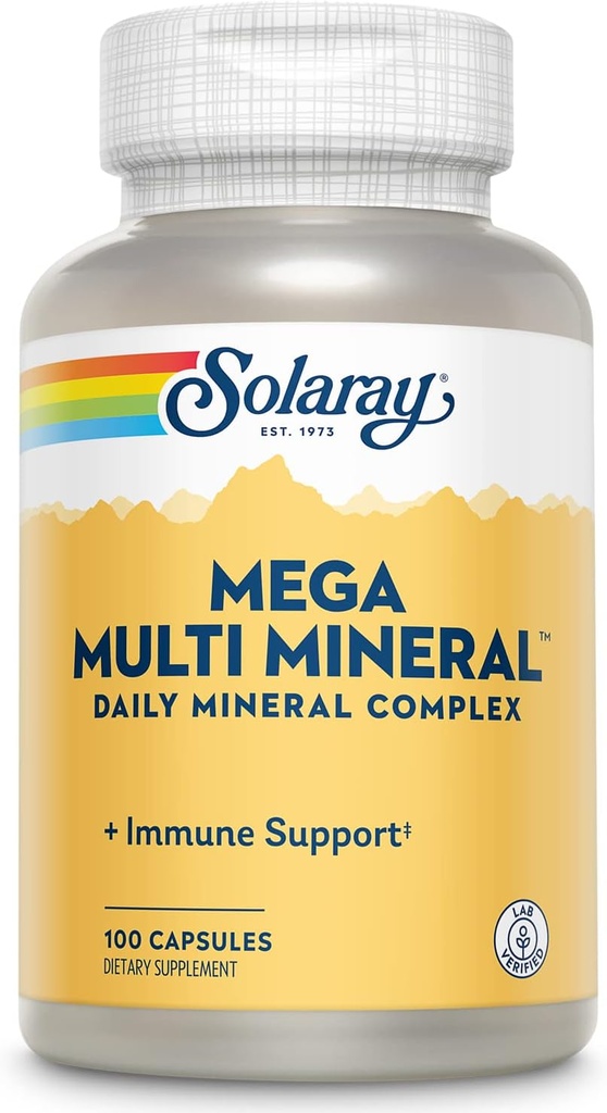 Solaray Mega Multi Mineral (25 Servimientos, 100 cápsulas)