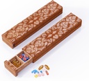 Wooden Pill Organizer, 7 Day Pill Box, Travel Pill Box, Wooden Pill Case Privacy Protection Perfect for Medication, Vitamins, Fish Oils, Supplements(Sapele)