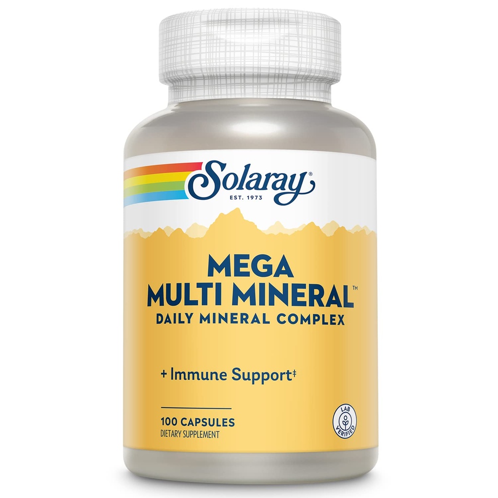 Solaray Mega Multi Mineral (25 Servimientos, 100 cápsulas)