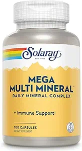 Solaray Mega Multi Mineral (25 Servimientos, 100 cápsulas)