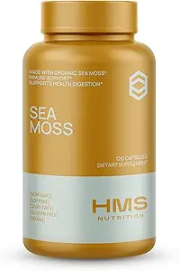 Organic Sea Moss Organic Bladderwrack Organic Burdock 120ct 60 Serving 2 Month Supple Vegetable Capsules