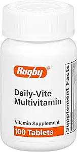 Rugby Daily-Vite Multivitamin - Suplemento diario de vitaminas - 100 Tabletas (1 Pack)