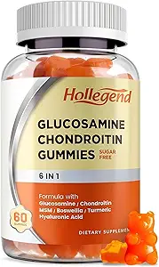 Glucosamine Chondroitin Gummies Sugar Free, Gummies Supplements for Adults Men & Women, 60 Count