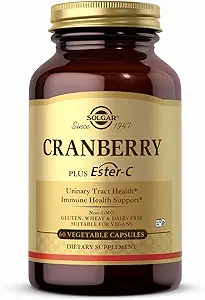 Solgar Cranberry Plus Ester-C - 60 Vegetable Capsules - Supports Urinary Tract & Immune Health - Non-GMO, Vegan, Gluten Free - 30 Servings