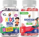 Gummies de magnesio para adultos " Mangas de hierro para adultos " - Vitaminas de hierro con vitamina C.