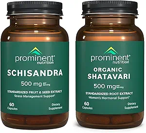 Prominent Nutrition Stress Management &amp; Hormone Support - Schisandra Fruit Extract &amp; Organic Shatavari Capsules
