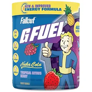 G Fuel Nuka Cola Energy Powder, Sugar Free, Clean Caffeine Focus Supplement, Water Mix, Tropical Citrus Berry Flavor, Focus Amino, Vitamina + Antioxidantes Blend - 9.8 oz (40 Servings)