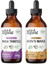Wild &amp; Organic Milk Thistle Tincture 4 fl oz &amp; Lion's Mane Tincture 4 fl oz