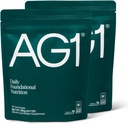 AG1 Greens Powder Suplemento  Mejorar Gut Health ← Multivitamin, Probiotic, Gluten Free, Vegan y Keto Friendly ← 75 Vitaminas (Athletic Greens) - 2 Pack, Classic Fórmula (30 Servings Por Pouch)