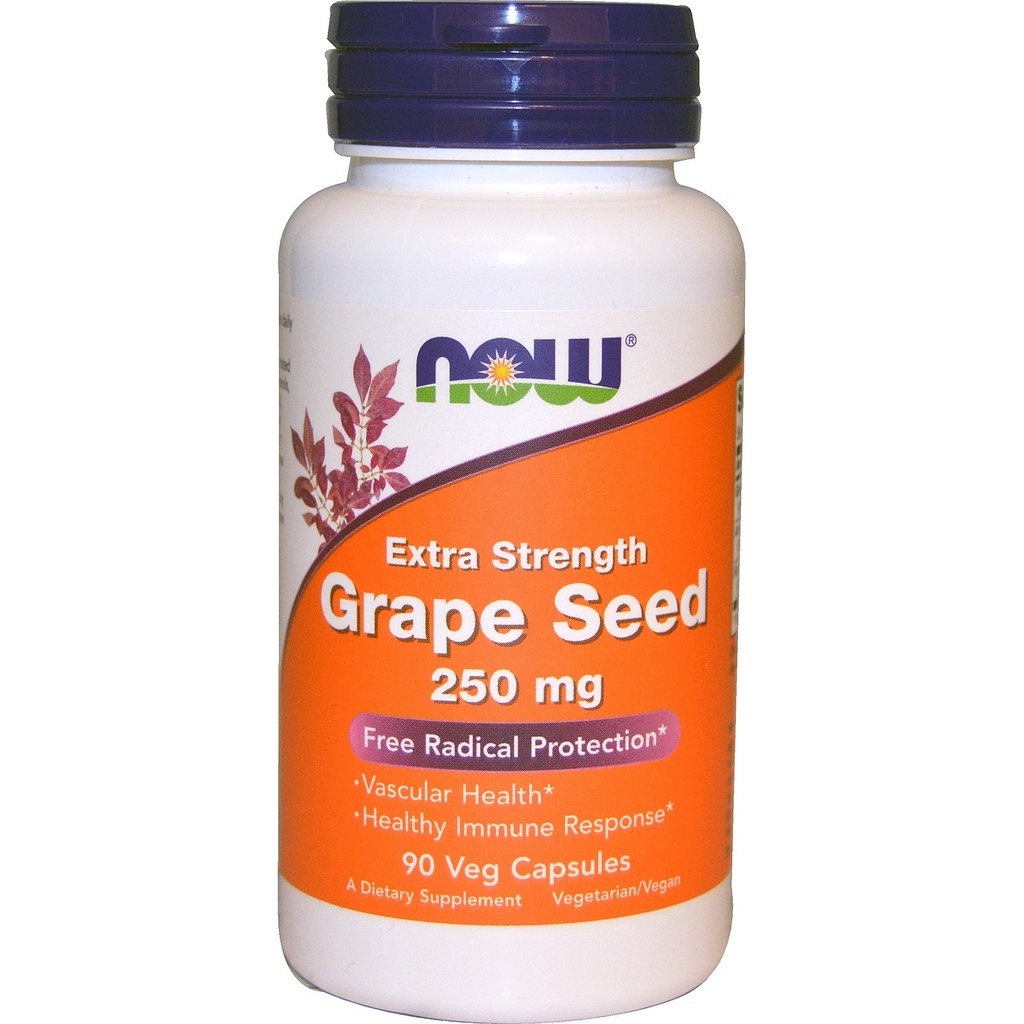 NOW Foods Grape Seed 90 VegiCaps (Pack of 2)