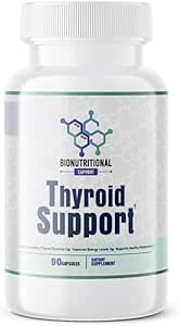 Soporte de tiroides - Ltyrosine, Iodine, Complejo de vitamina B12, Zinc, Selenium, Ashwagandha, Copper &amp; Más 30 Day Supply