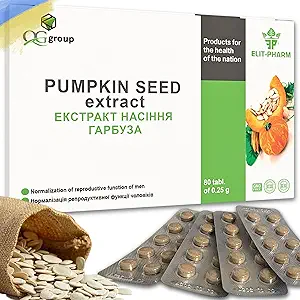 Grupo QG Pumpkin Extract (80 Tablets - 200mg Cada uno) apoya el bienestar de la próstata y la orina, la salud de la vejiga Suplemento dietético para hombres y mujeres