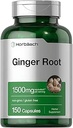 Horbäach Ginger Root Capsules 1500 mg  150 Pills ← Non-GMO, Gluten Free ← Ginger Root Extract