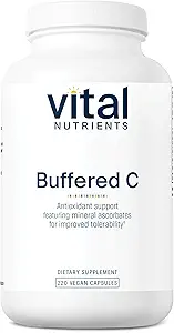 Vital Nutrients Buffered Vitamin C 500mg | Vegan Gentle Vitamin C for Sensitive Individuals* | Immune Support Supplement* | Gluten, Dairy and Soy Free | Non-GMO | 220 Capsules