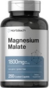 Horbäach Magnesium Malate TENIDO 1800mg ANTE 250 Caplets Coated Silencio Vegetarian, Non-GMO, Gluten Free Supplement