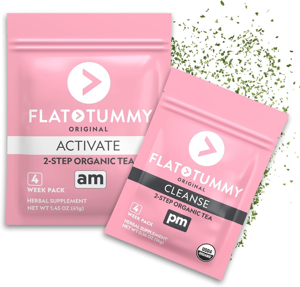 Plano de Tummy Té – 2 pasos, 4 semanas programa – Detox Tea to Boost Energy " Reduce Bloating* - All Natural Detox Cleanse w/ Green Tea, Lemon Balm, Dandelion, Fennel, " Más - Apoyo a la digestión
