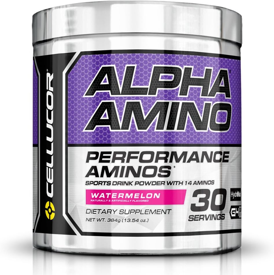Cellucor Alpha Amino EAA &amp; BCAA Powder ← Cadena subdividida Aminoácidos esenciales + electrolitos  durable Watermelon ← 30 Servimientos