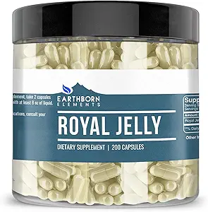 Elementos terrestres Royal Jelly 200 Capsules, Puro ' Undiluted, No Additives