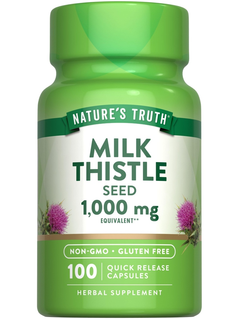 La verdad de la naturaleza Milk Thistle Seed Extract 1000mg ← Herbal Supplement TEN 100 Capsules ← No Gluten Free