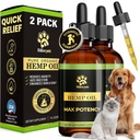 Billion Pets - Aceite de cáñamo para perros y gatos - Ayudas con ansiedad, dolor, estrés, sueño, artritis, incautaciones Alivio - Hip and Joint Support - Calming Drops