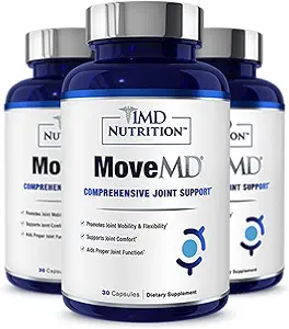 1MD Nutrición MoveMD - Suplemento Conjunto de Salud - Doctor Fórmido Silencioso con Collagen, Astaxanthin y Más Silencioso (3-Pack)