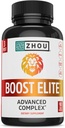 Zhou Boost Elite - Suplemento energético, Natural Muscle Support Pills for Hombres with Tribulus, Fenugreek, Ginseng y Maca - 90 Veggie Capsules