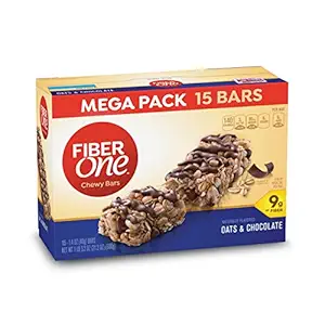 Fiber One Chewy Bar, Avenas y Chocolate, Fiber Bares Mega Pack, 1.4 Ounce (Pack of 30)