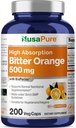 NusaPure Bitter Naranja 500mg 200 Veggie Caps (Vegetariano, No GMO, Vegan) Bioperina
