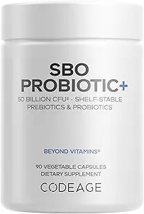 Codeage SBO Probiotics, 50 Billion CFUs Por Serving, Multi Strain Soil Based Organisms Blend and Organic Fermented Botanical Blend, Shelf-Stable, 90 Capsules