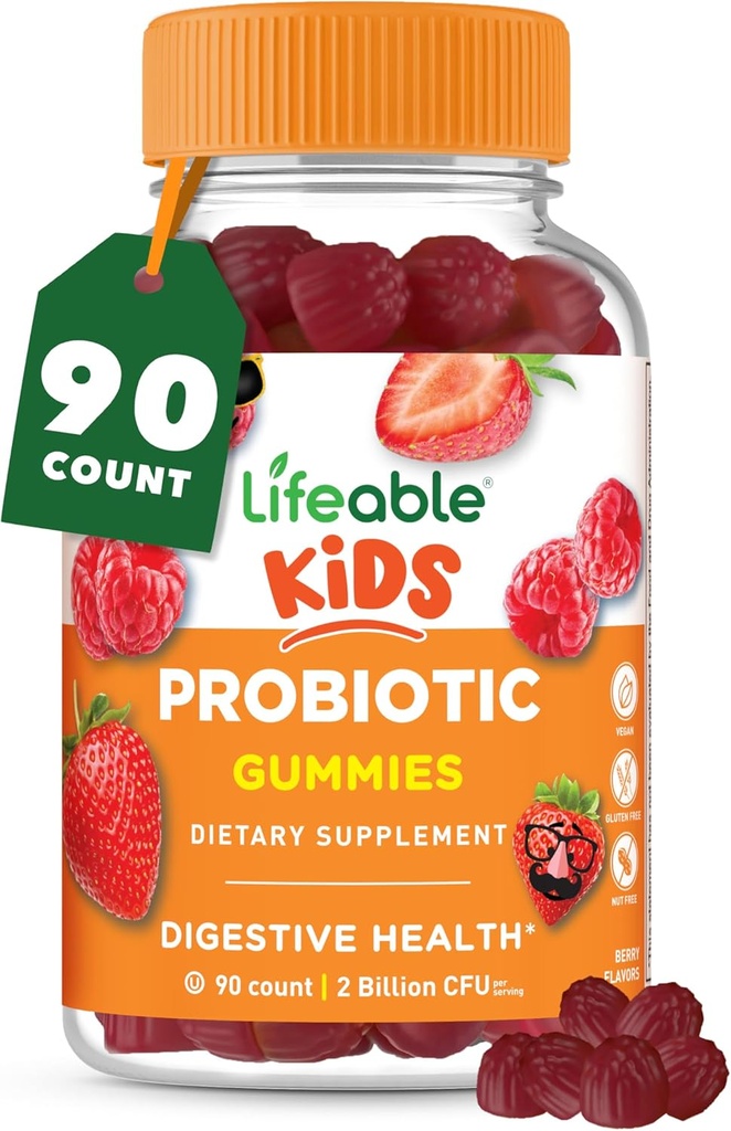 Niños Probióticos Gummies Silencio 2 Billion CFU ← Gran Tasting Kids Gummies Probióticos Silencio para Gut Salud, Apoyo Digestivo, y Apoyo Inmunitario ← 90 Gummies Probióticas para Niños y Toddlers
