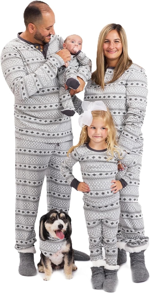 HonestBaby Family Matching Holiday Pajamas 100% Organic Cotton for Men, Women, Kids, Toddlers, Baby Boys, Girls, Unisex, Pets