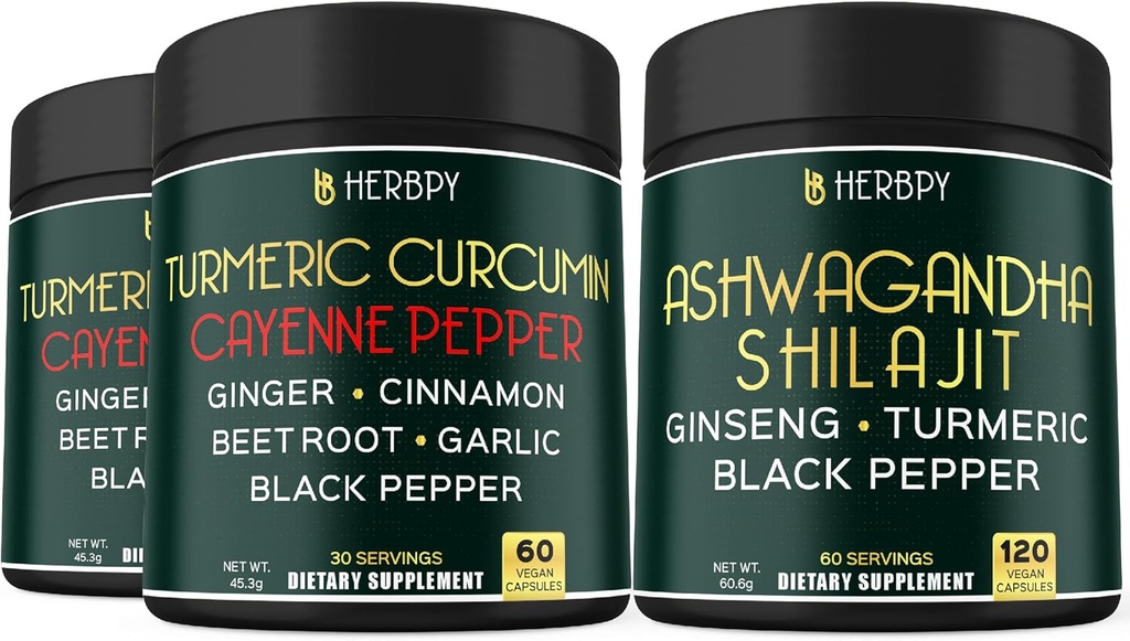 Bundle 7in1 Turmeric Curcumin " 5in1 Ashwagandha Shilajit Suplemento