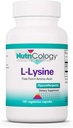 Nutricology L-Lysine - Soporte Inmunitario, L-Lysine HCI, Free Form Amino Acid, 500mg Suplemento, Puro, Orgánico, Vegetarian Capsules - 100 Conde