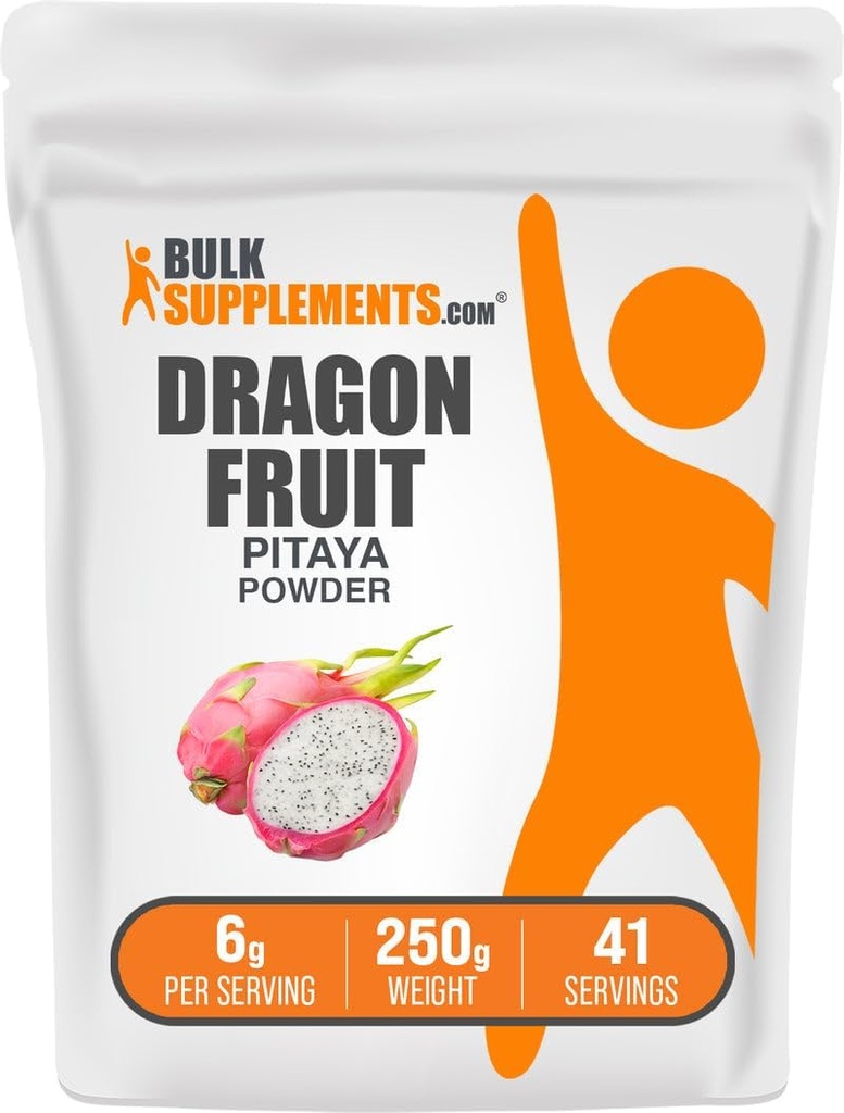 BulkSupplements.com Pasta de frutas Dragón - Suplemento de frutas Dragón, Polvo Pitaya Rosa - Gluten Gratis, 6g por Serving, 250g (8.8 oz) (Pack of 1)