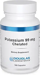 Douglas Laboratories Potassium 99 mg Chelated | Supports Nerve Impulses, Skeletal Muscle Function, and Already Normal Blood Pressure* | 100 Capsules
