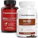 Real Mushrooms RealClarity (60ct) y Reishi (90ct) Capsules Bundle - Mushroom Supplement for Mental Clarity, Focus, Relax, Sleep & Longevity - Vegan, Non-GMO, Verified Levels of Beta-Glucans