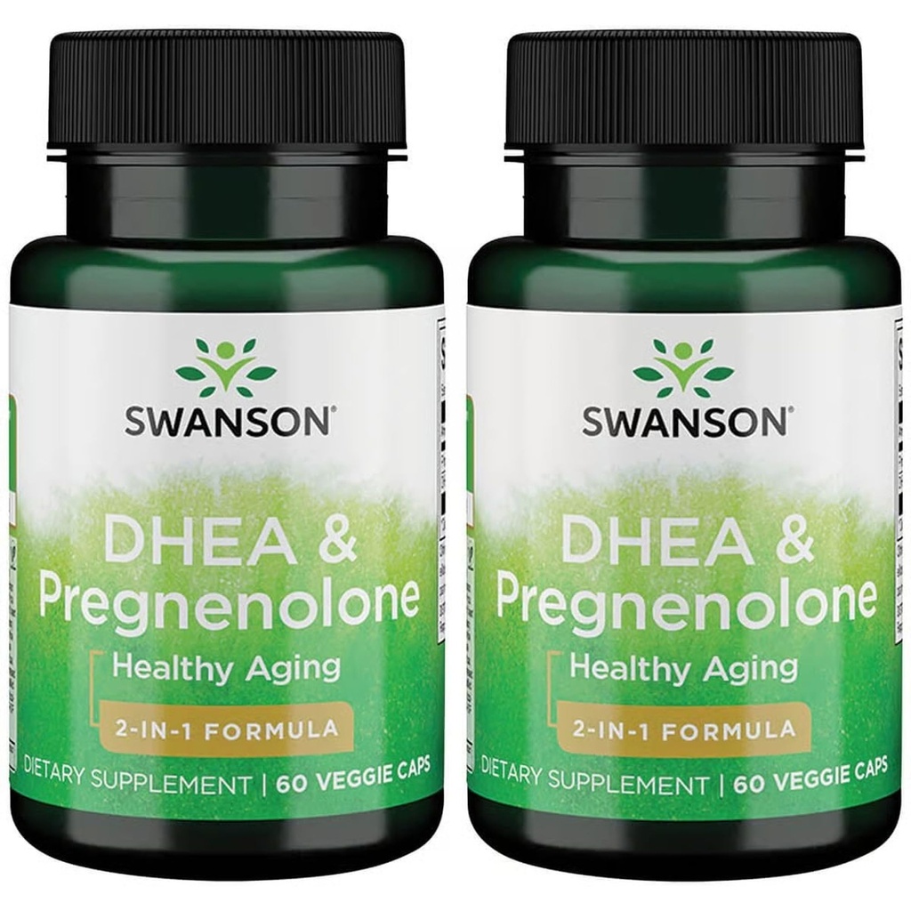 Swanson Dhea y Pregnenolone Complex 60 Veg Capsules (2 Pack)